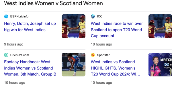 Scotland Women vs West Indies Women