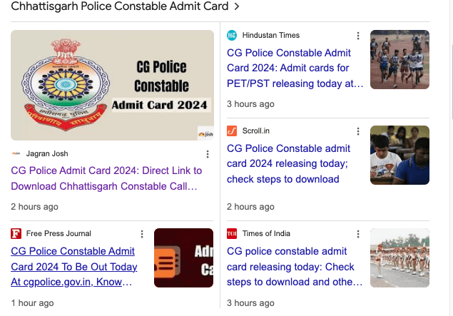 CG Police Admit Card 2024