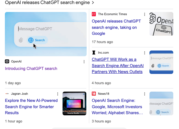 Open AI ChatGPT Search Engine