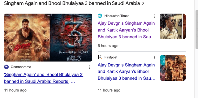 Bhool Bhulaiyaa 3 and Singham Again Banned in Saudi Arabia – Know the Reason