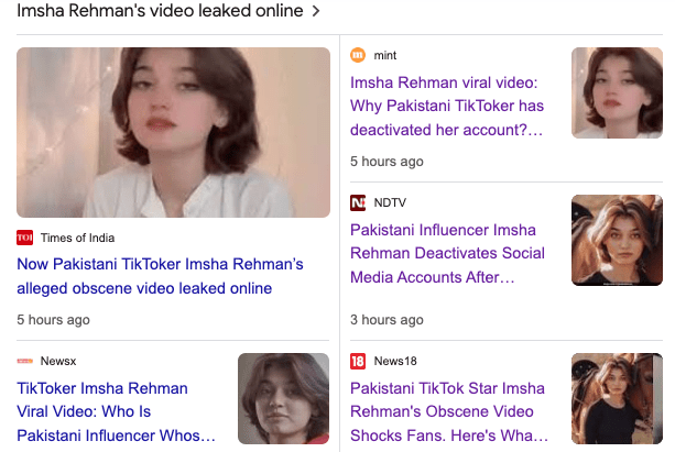 TikToker Imsha Rehman Viral Video