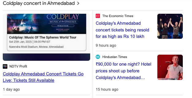 Coldplay Ahmedabad Concert – Rs90000 Hotel for One Night