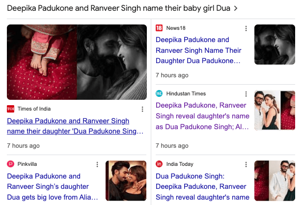 Deepika Padukone and Ranveer Singh Daughter Name